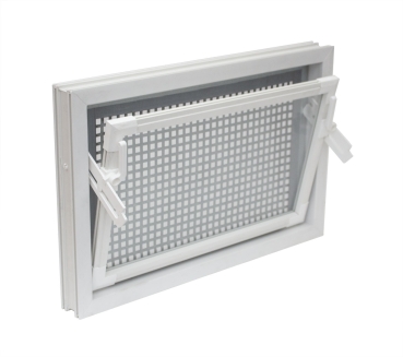 Kellerfenster weiss 80 x 60 cm Isolierverglasung 3.3 incl. Schutzgitter, Insektenschutz, 4 Fensterbauschrauben